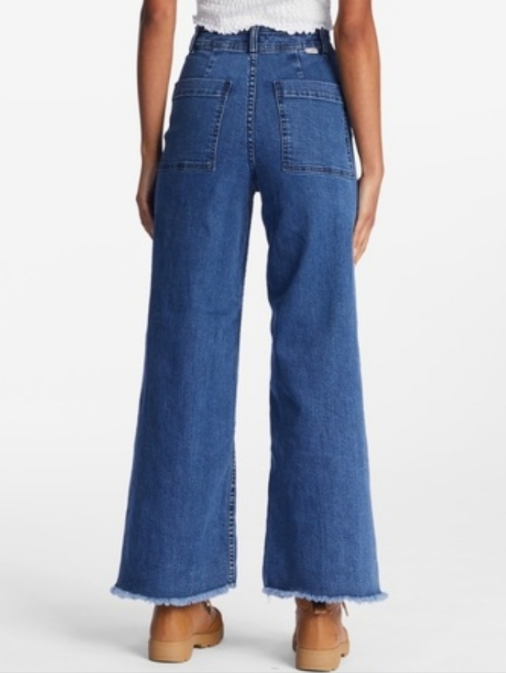 Billabong Free Fall High Rise Wide Leg Cropped Jeans Indigo Blue Size 26 - Picture 6 of 12